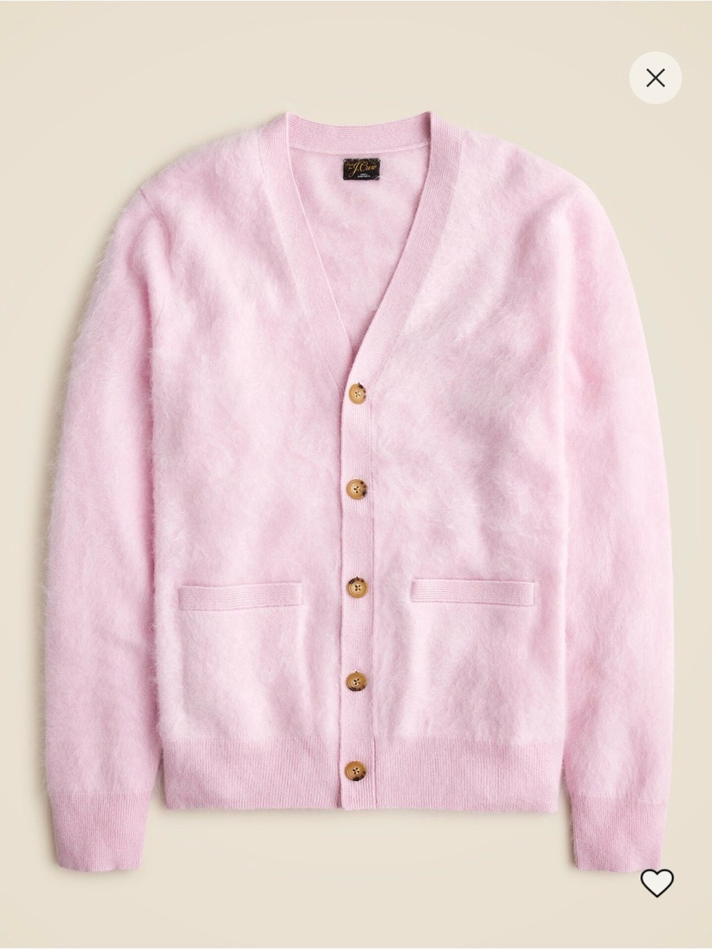 J. Crew Brushed Cashmere Pastel Lilac V-Neck Button Cardigan